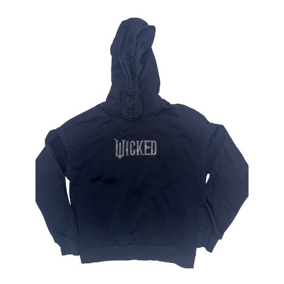 H&M Other - H M Wicked Rhinestone Hoodie Black Kids Size 12 14 Pullover Sweatshirt